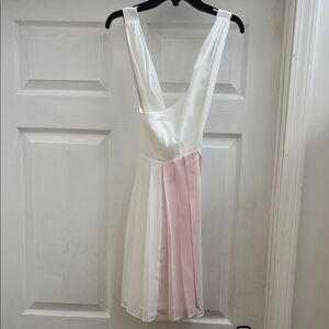 Elegant White and Pink Dress